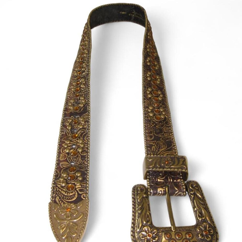 Vintage western bling floral belt